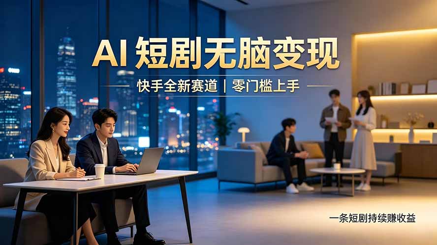 别乱找副业了，快手 AI 短剧零门槛长久被动增收-niguangts
