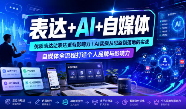 表达+AI+自媒体，优质表达让表达更有影响力|AI实操从思路到落地的实战|自媒体全流程打造个人品牌与影响力-niguangts
