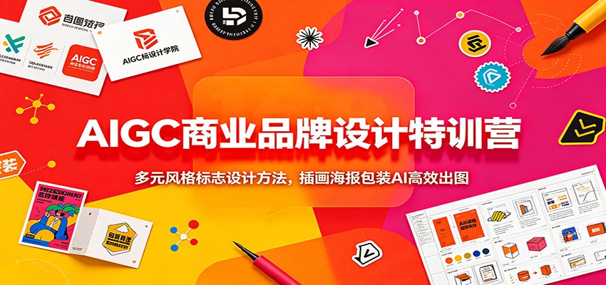 AIGC商业品牌设计特训营：多元风格标志设计方法，插画海报包装AI高效出图-niguangts