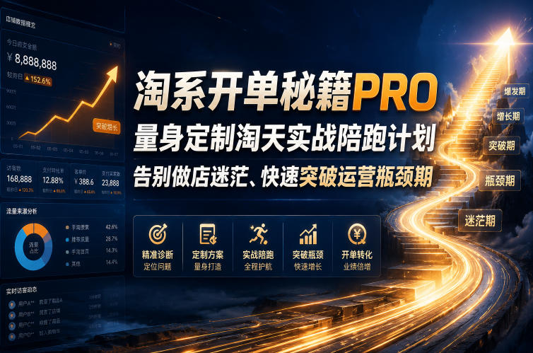 淘系开单秘籍PRO，量身定制淘天实战陪跑计划，告别做店迷茫、快速突破运营瓶颈期(更新20260728)-niguangts