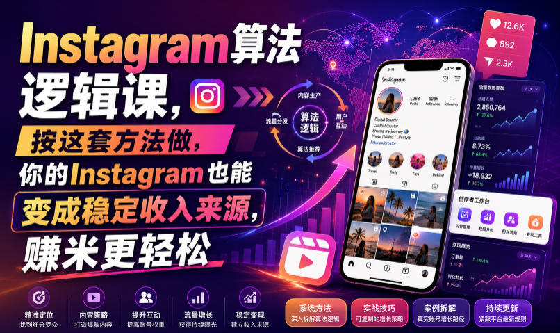 Instagram算法逻辑课，按这套方法做，你的Instagram也能变成稳定收入来源，賺米更轻松【原创双语字幕】-niguangts
