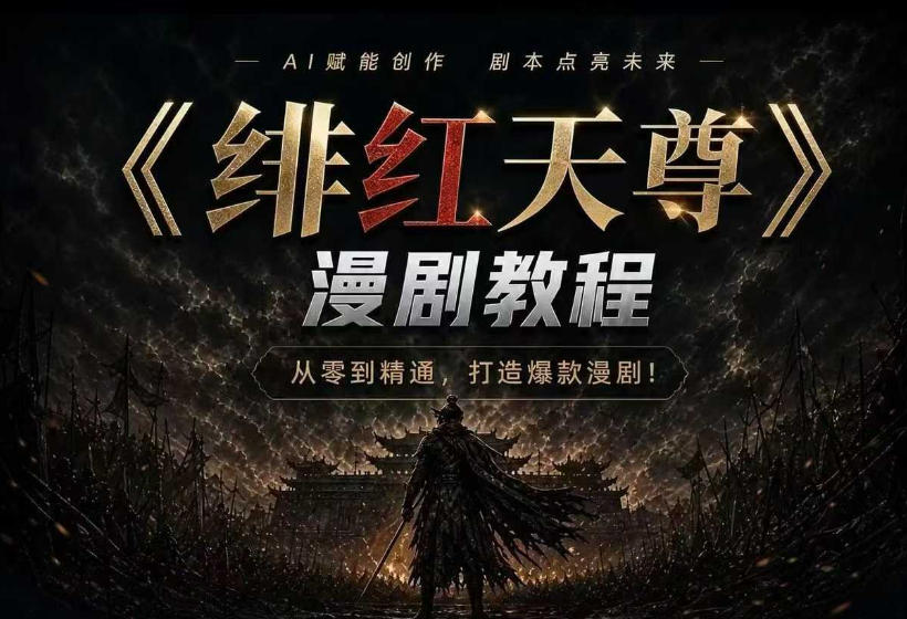 绯红天尊AI漫剧系统教程｜从零入门到精通，工具运用+剧本创作+爆款逻辑+提示词素材+镜头剪辑，全套爆款漫剧落地实战课-niguangts
