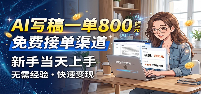 AI写稿一单800，免费接单渠道，一单一结几十到上千，新手当天上手-niguangts