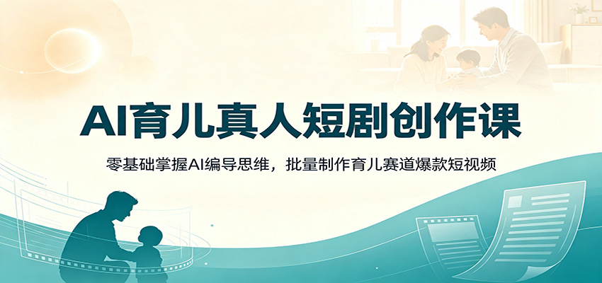 AI育儿真人短剧创作课：零基础掌握AI编导思维，批量制作育儿赛道爆款短视频-niguangts