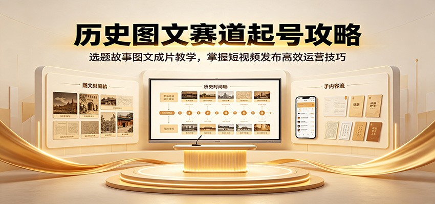 历史图文赛道起号攻略：选题故事图文成片教学，掌握短视频发布高效运营技巧-niguangts