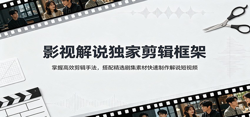 影视解说独家剪辑框架：掌握高效剪辑手法，搭配精选剧集素材快速制作解说短视频-niguangts