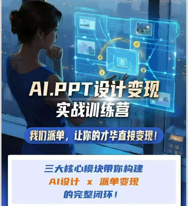 AI+PPT设计变现实战训练营，我们派单，让你的才华直接变现，三大核心模块带你构建Al设计x派单变现的完整闭环-niguangts