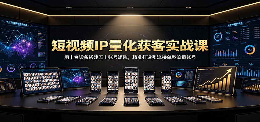 短视频IP量化获客实战课：用十台设备搭建五十账号矩阵，精准打造引流接单型流量账号-niguangts